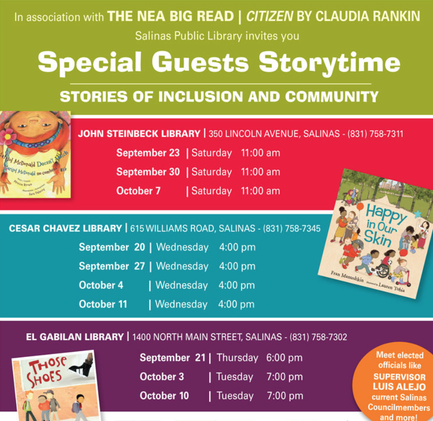 CCL Special Guests Storytime Salinas Public Library