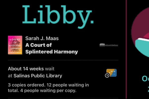 Libby promotion about the ACOTAR book six preorders like holds and notify tags before Oct 26 release