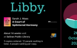 Libby promotion about the ACOTAR book six preorders like holds and notify tags before Oct 26 release