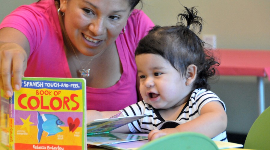 SPL-toddler and mom with book