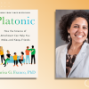Author Dr. Marisa Franco alongside the cover of her book Platonic.