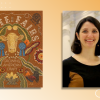 Smithsonian curator Mary Savig alongside the book cover of State Fairs: Growing American Craft.
