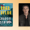 Photo of author Brad Taylor alongside the cover of his book Shadow Strike.