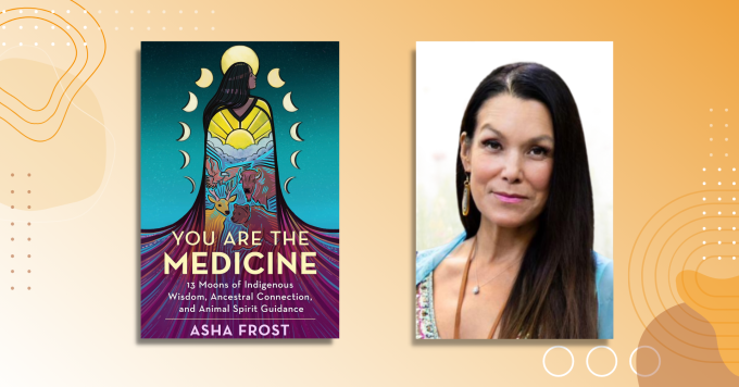 Banner for an online event with a person with long dark hair and a book, “You Are the Medicine”.