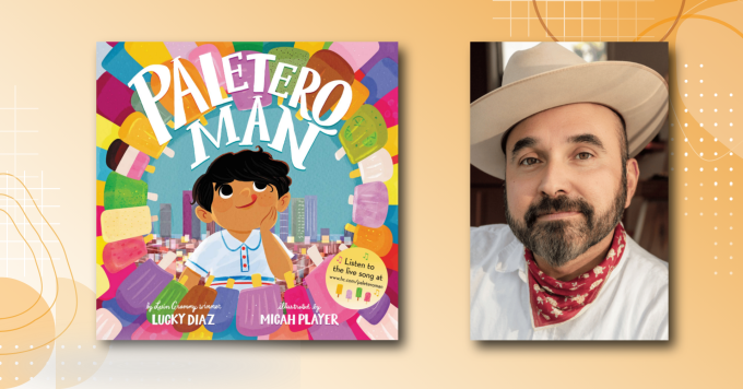 La portada del libro Que Paletero tan Cool, junto a un retrato fotográfico de su autor, Lucky Díaz.