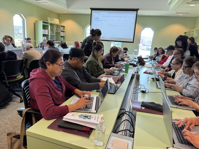 Students working together on computers