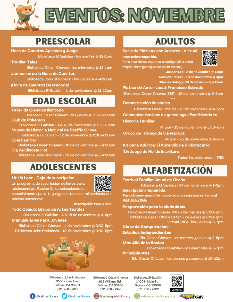 Eventos de biblioteca de junio