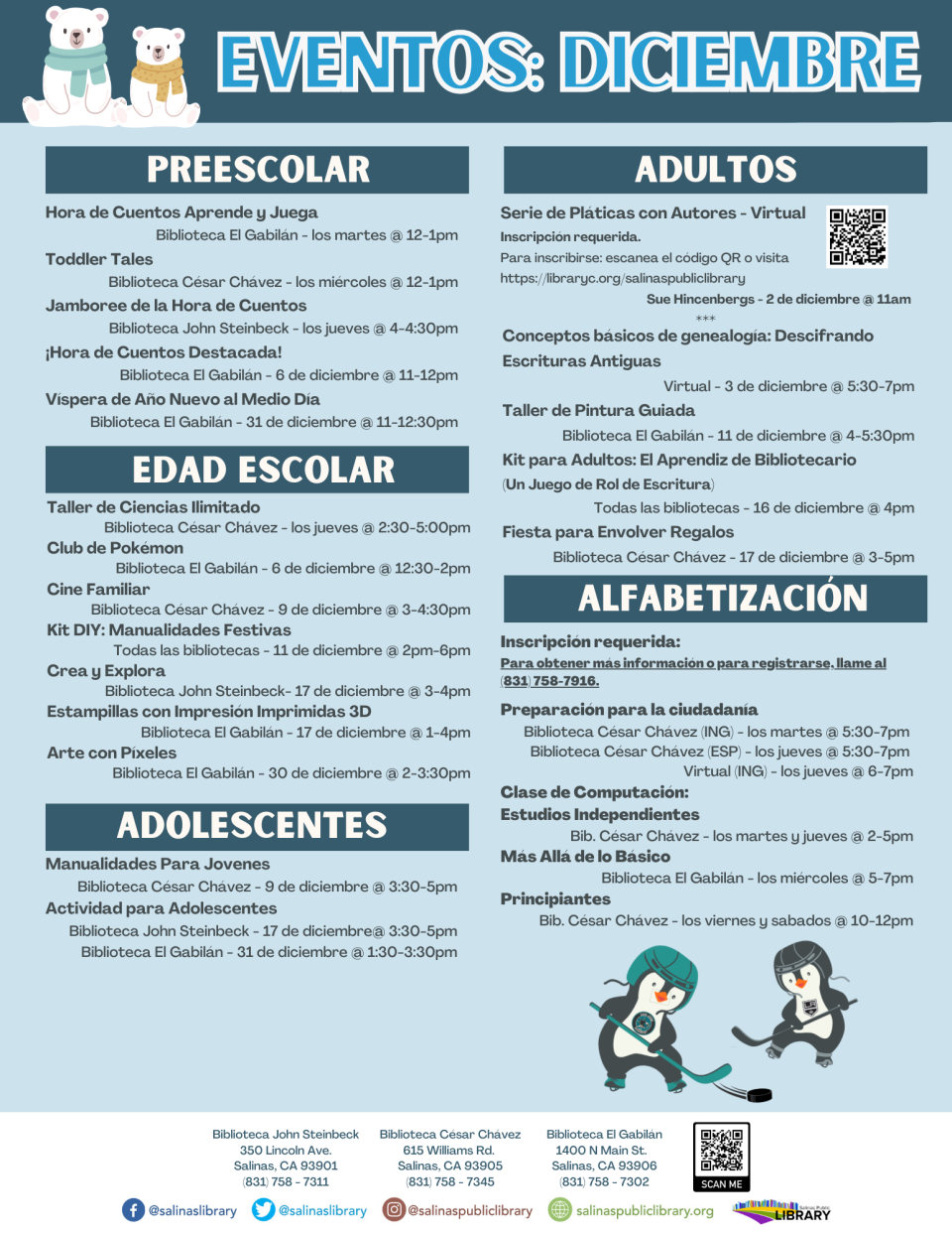 Eventos de biblioteca de junio