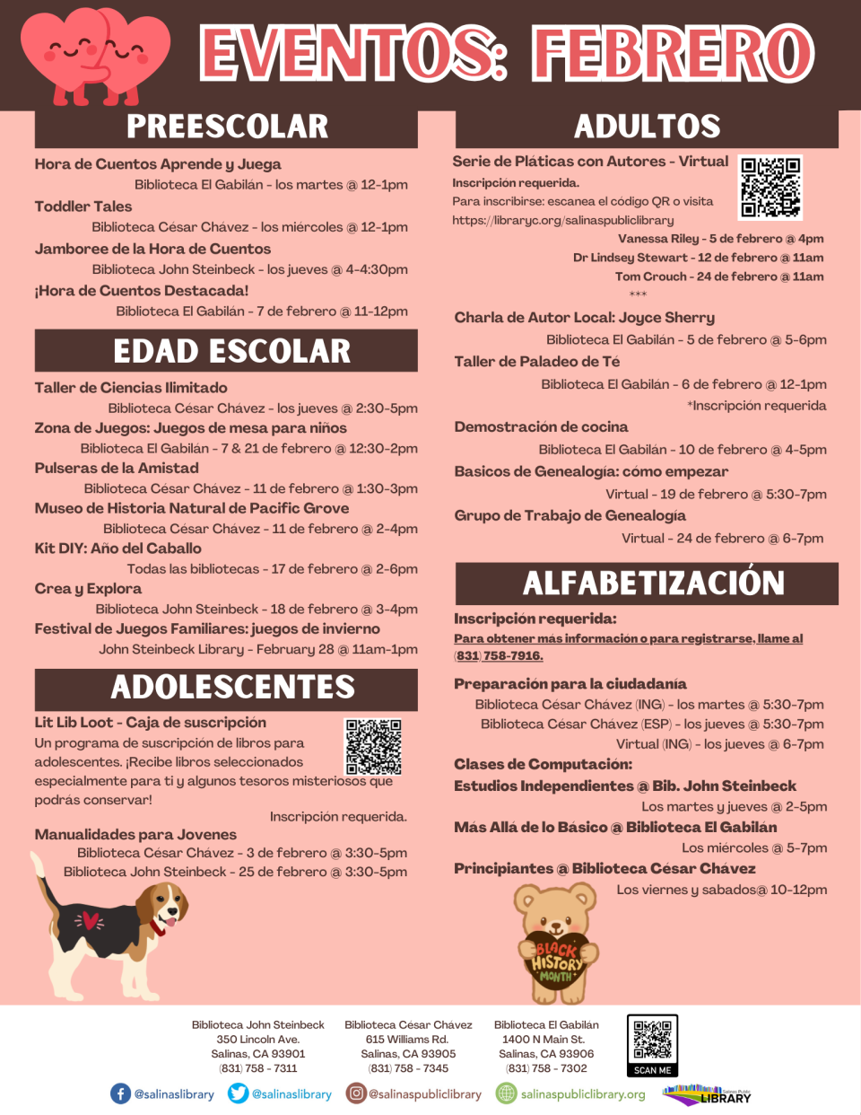 Eventos de biblioteca de junio