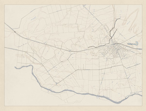 Old Undated Salinas Contour Map